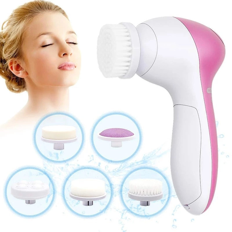 Escova de Limpeza e Esfoliação de Pele Facial 5 em 1 Skin Brush